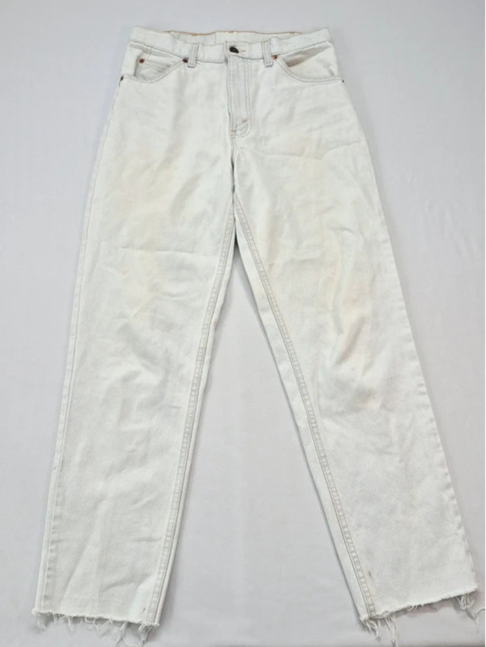 Vintage Levi's 550 Orange Tab Light Wash Denim Jeans Fray Hem 30x34
